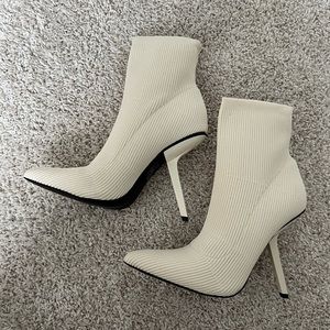 Cream Sock Bootie